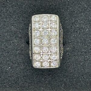 Radiant Silver Crystal Ring